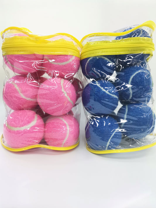 Tennis Balls in Zipper Bag(12pcs)-different colors